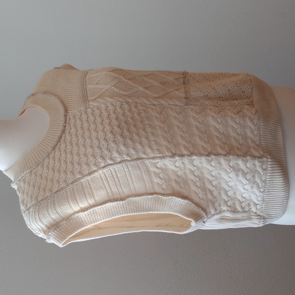 Free People Take The Plunge Knitted Cable Vest in Cream Women's XS - Picture 13 of 17